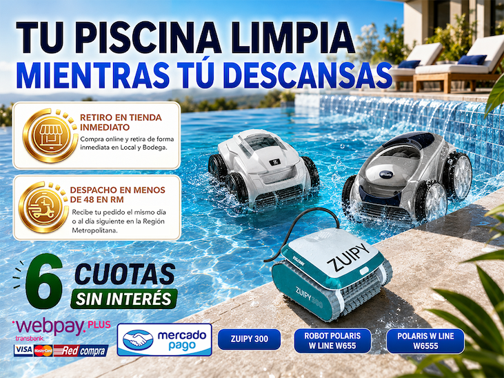 Robot Polaris W655 versión 2026 · limpia tu piscina mientras tú descansas · con app para controlarlo desde el celular