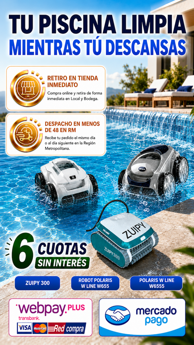 Robot Polaris W655 versión 2026 · limpia tu piscina mientras tú descansas · con app para controlarlo desde el celular