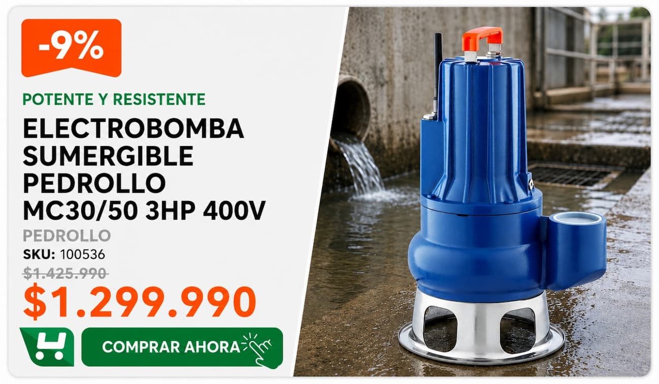 Electrobomba Sumergible Pedrollo MC30/50 3 HP, 400 V · SKU 100536 · Homevan