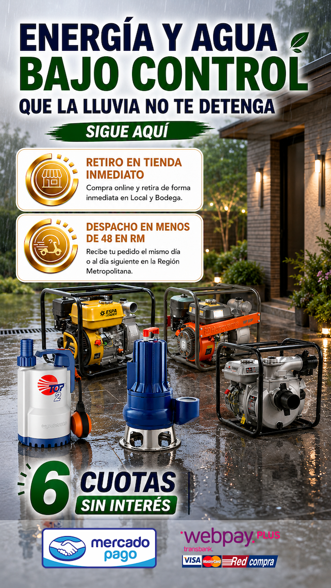 Energía y agua bajo control · Generadores y bombas para lluvia, drenaje y respaldo energético