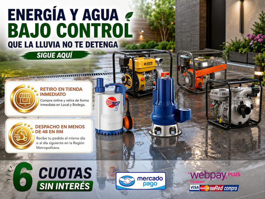 Energía y agua bajo control · Generadores y bombas para lluvia, drenaje y respaldo energético