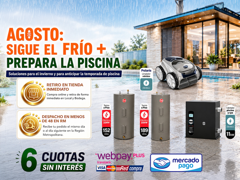 Agosto: sigue el frío y prepara la piscina · Termos, calefacción para spa y robot limpiafondo