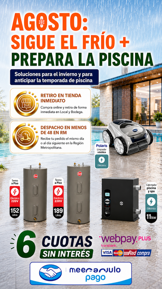 Agosto: sigue el frío y prepara la piscina · Termos, calefacción para spa y robot limpiafondo