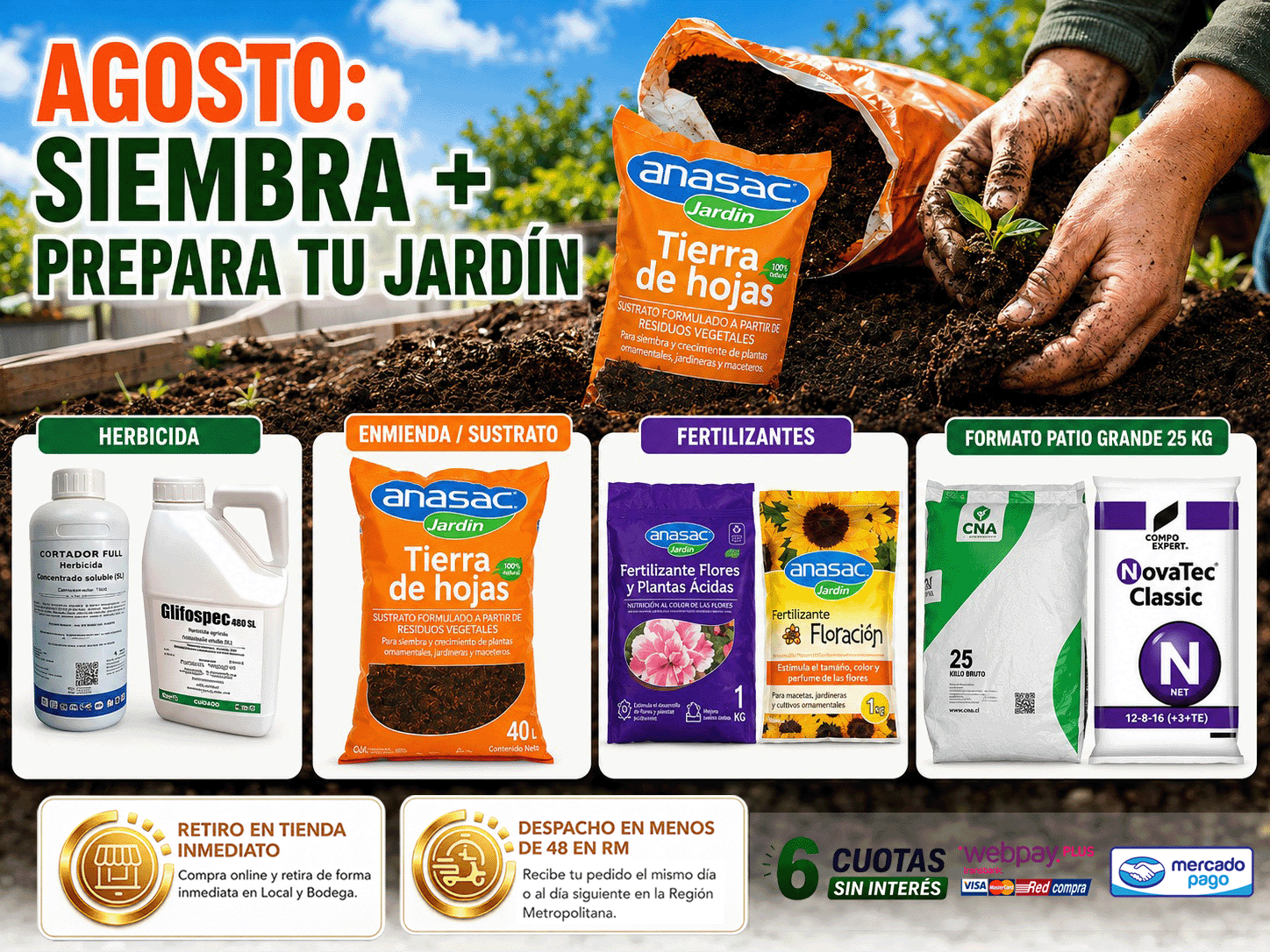 Fertiliza y siembra ahora para llegar a primavera con el pasto listo · Con stock y 6 cuotas · Homevan