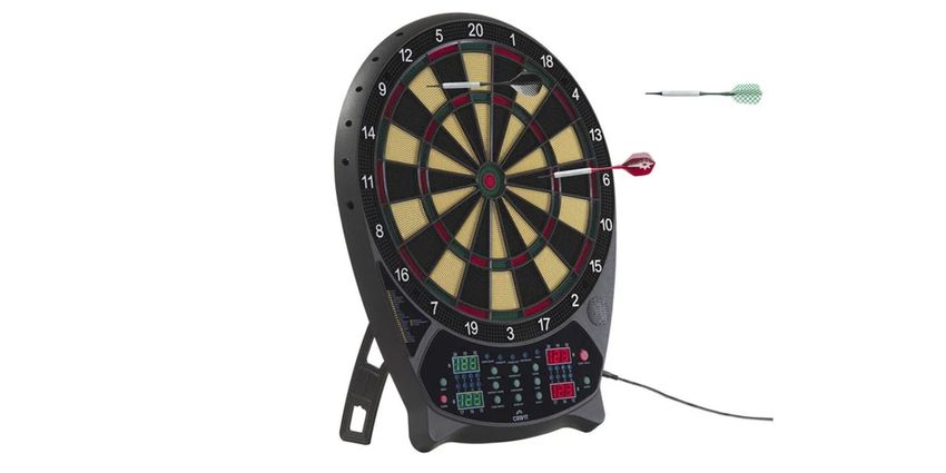 CRIVIT Elektronische LED-Dartscheibe Dartboard Dartspiel beige / rot * B-Ware