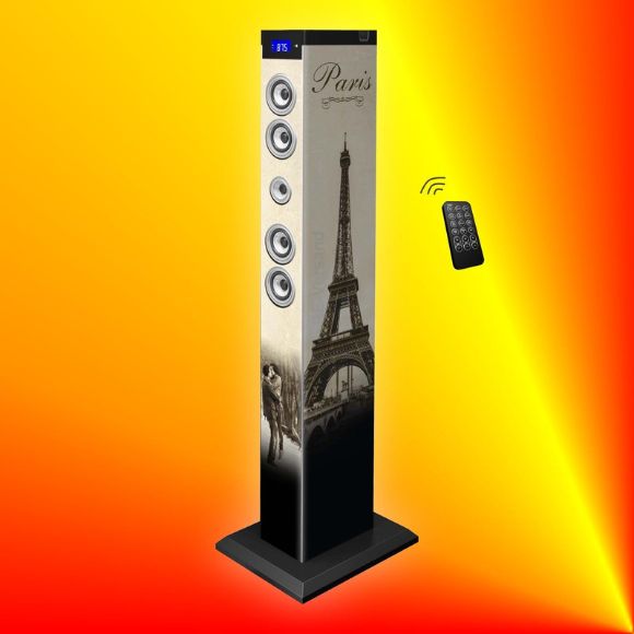 Bigben TW9 Paris Turm-Lautsprecher Sound-Tower 107cm, Subwoofer, Bluetooth, 2xUSB, SD