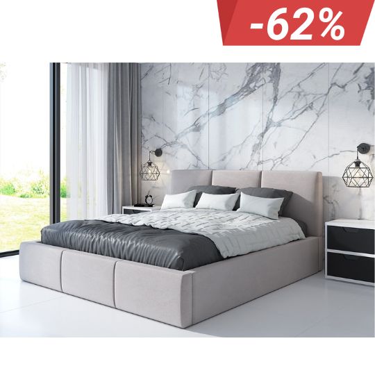 Polsterbett VEROM mit Matratze und Bettkasten