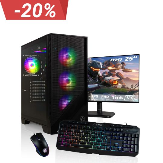 HYPER BYTE Gaming | Komplett-Set PC | 25" Monitor + Ryzen 7 | inkl. Maus & Tastatur