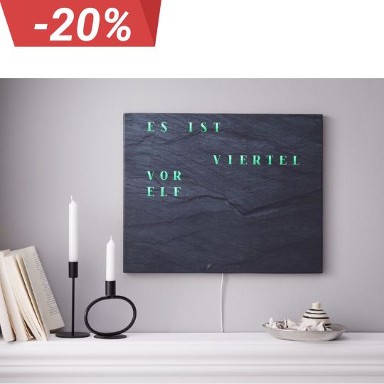 Bausatz WordClock Jupiter Schiefer Optik - Bau dir deine Wortuhr - LED Wanduhr