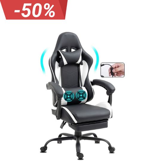 Delman Gaming Stuhl Bürostuhl Computerstuhl Massagefunktion Chef Sessel 0042