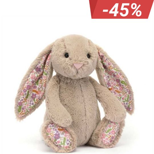 Jelly Cat Blossom Beige Bunny "Petal" Medium Kattun Kaninchen Gefulltes Tier