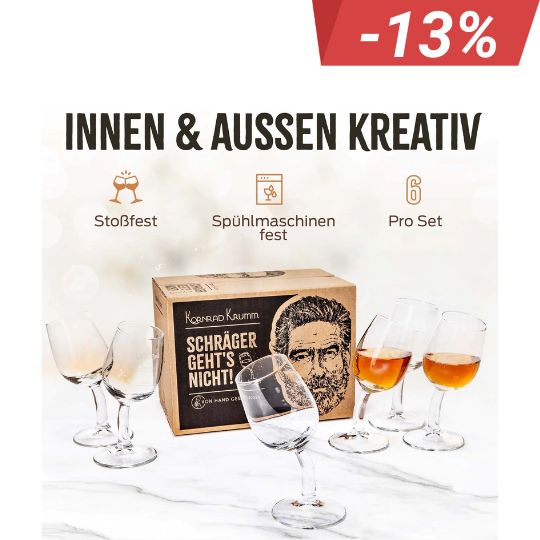 Kornrad Krumm Schnapsgläser Set Schräger geht´s nicht 6 Stück Set Oster Geschenk