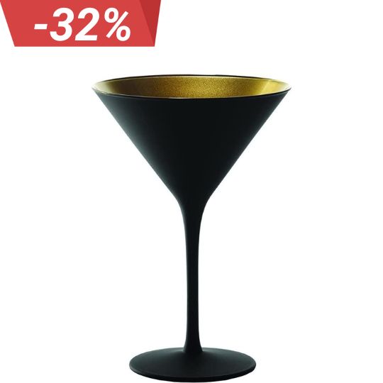 Stölzle Lausitz Set 6 Stück Elements Cocktailschale schwarz-gold 140 00 25 EL096