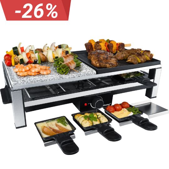 Steba Multi-Raclette RC 108 | Naturstein- und Antihaftbeschichtetegrillplatte