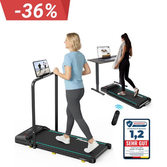 Walking Pad/Laufband für Zuhause klappbar-3-in-1 Laufband mit Haltegriff, FunLife F1