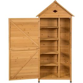 Gartenschrank Holz, Gerätehaus, Geräteschuppen Werkzeugschrank Garten, 177x80x45cm