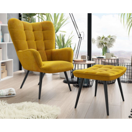 Ohrensessel mit Hocker Gunar Relaxsessel mit Hocker Polstersessel Sessel M24