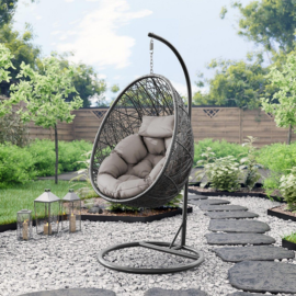 Hängesessel Fogo Hängestuhl mit Gestell Hängekorb Hängeschaukel Gartenmöbel M24