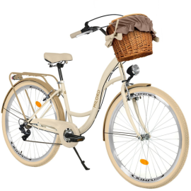 Milord Komfort City Fahrrad Retro Mit Weidenkorb Damenfahrrad 28 Zoll 7 Gang Shimano