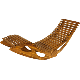 HC Garten & Freizeit Ergonomische Schwungliege Saunaliege aus Akazienholz - FSC®