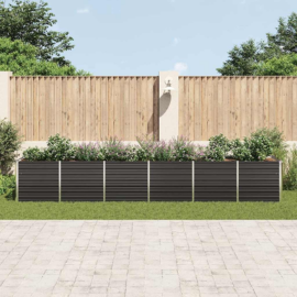 vidaXL Garten-Hochbeet Verzinkter Stahl 480x80x77 cm Anthrazit