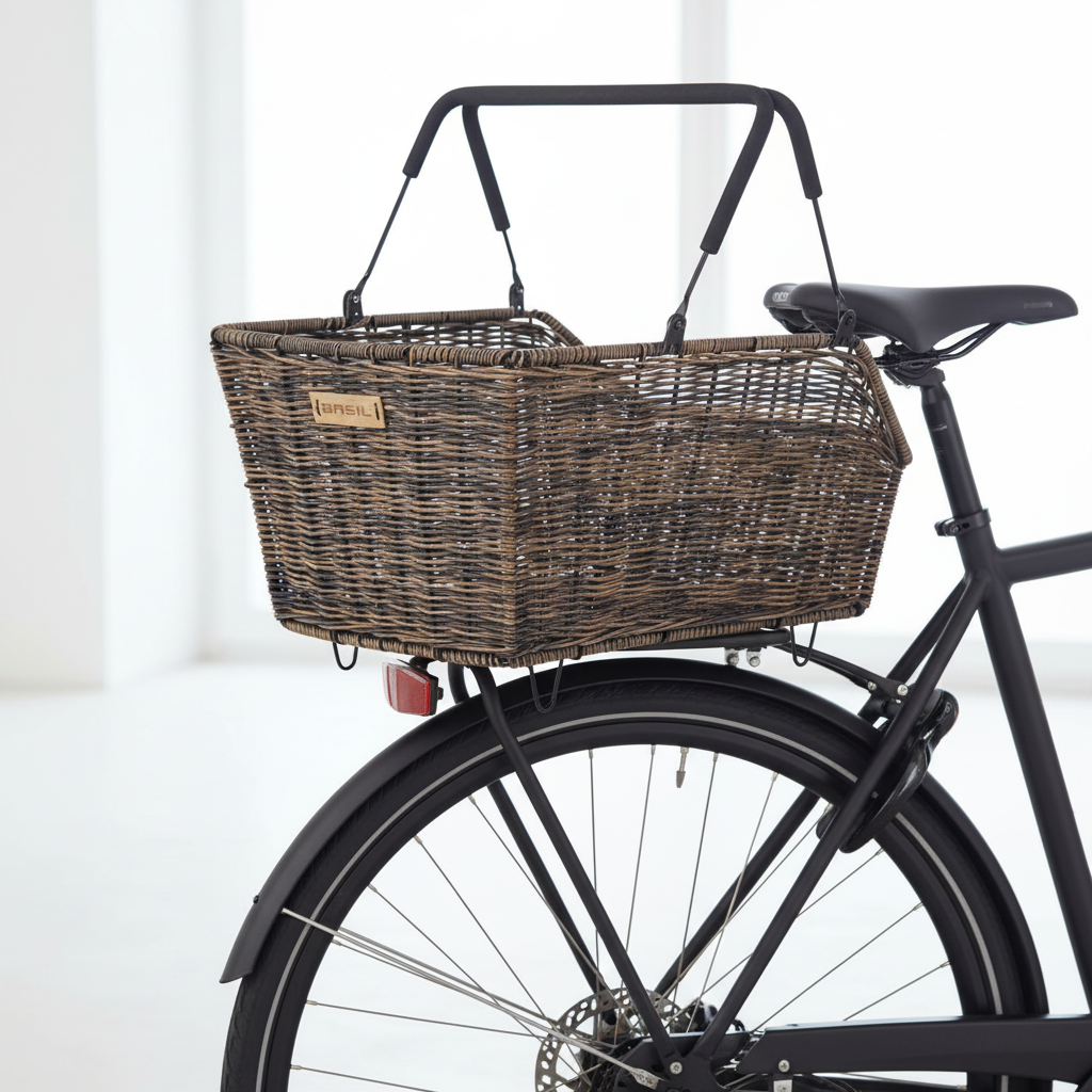 Basil Gepäckträgerkorb Cento Rattan Look Gepäckträgerkorb 22 Liter - braun