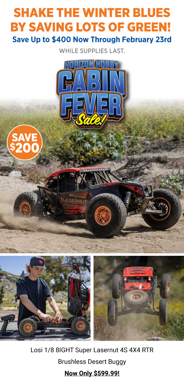 Cabin Fever Sale Losi Lasernut