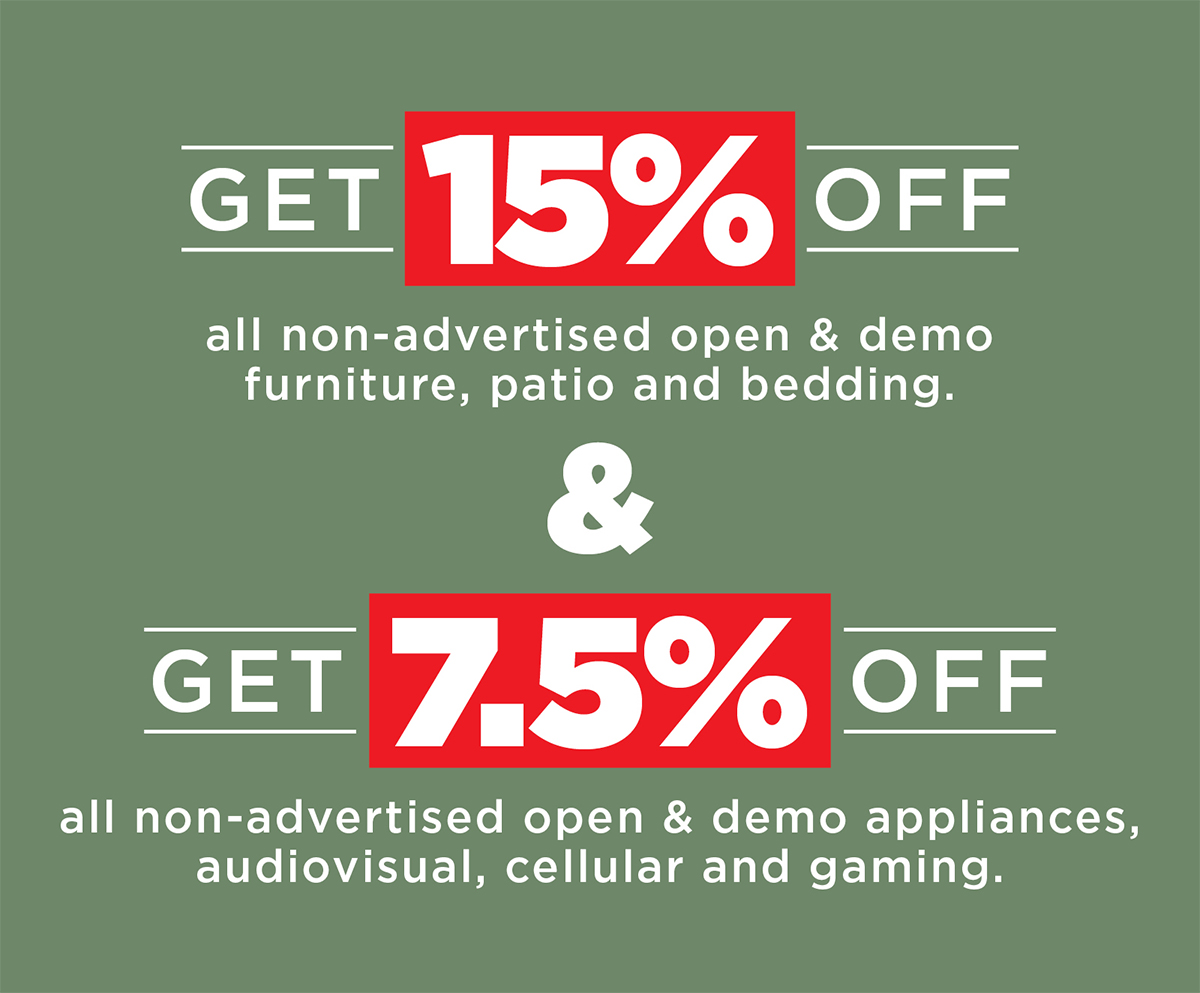 Get 15% and 7.5% off