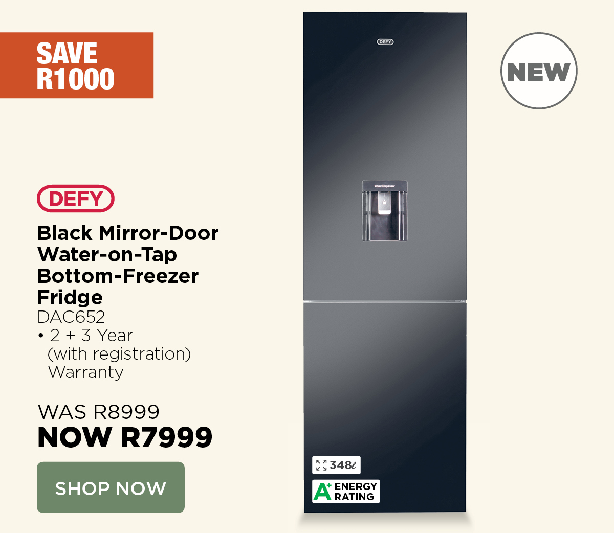 defy black mirror door fridge