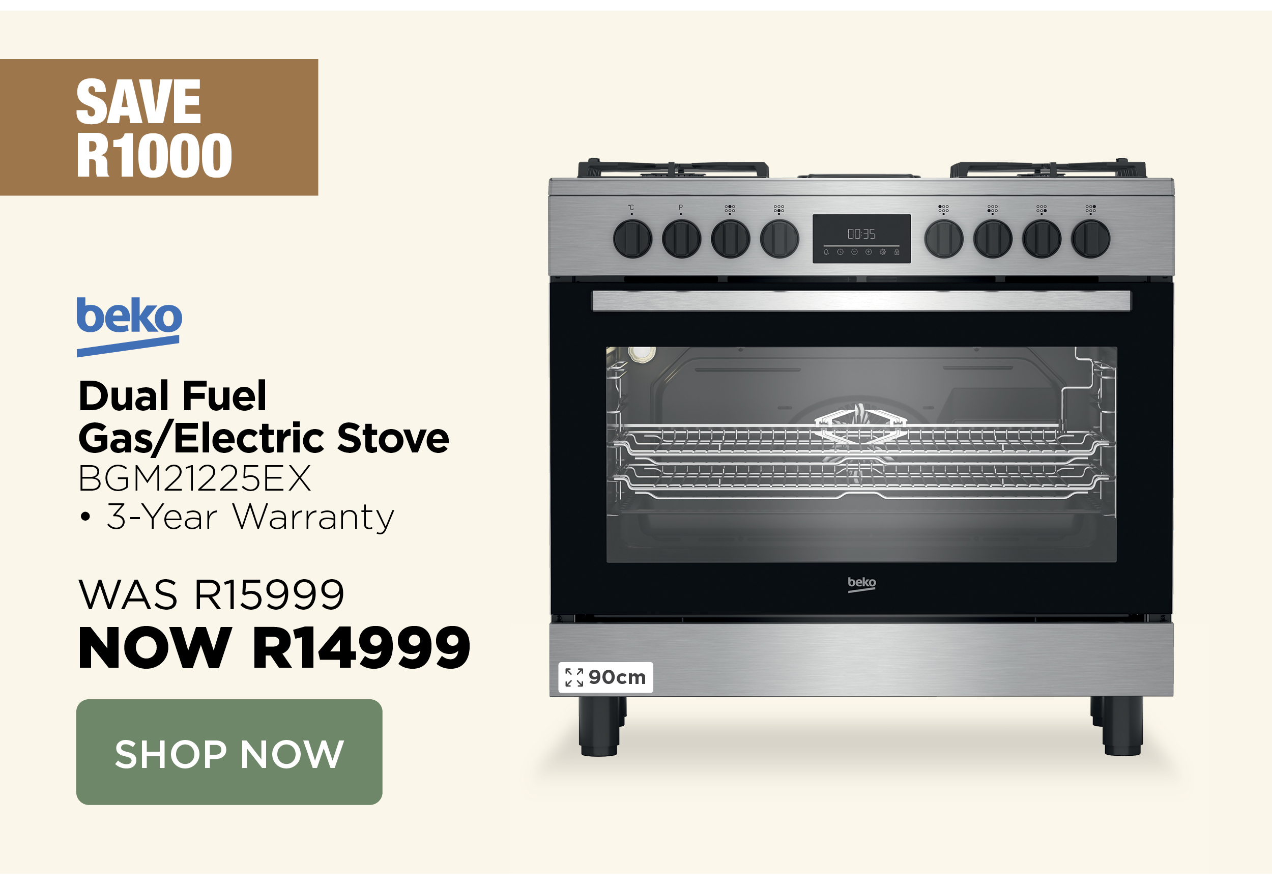 beko Dual Fuel Gas/Electric Stove