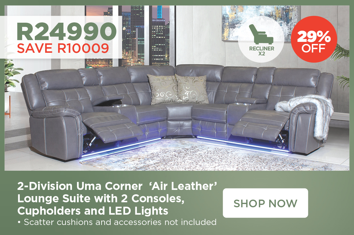 2-Division Uma Corner 'Air Leather' Lounge Suite