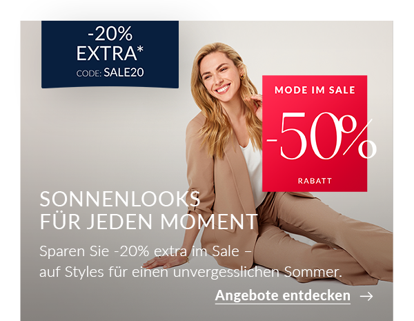 Sale bis -50% plus -20% Gutschein