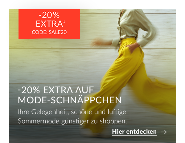 Last Chance: -20% Rabatt on top auf Mode