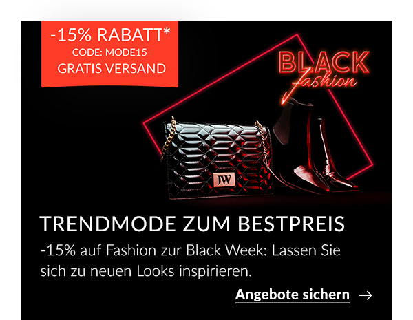 Black Week Mode mit Gutschein
