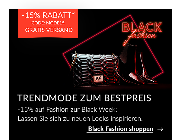 Black Week Mode mit Gutschein
