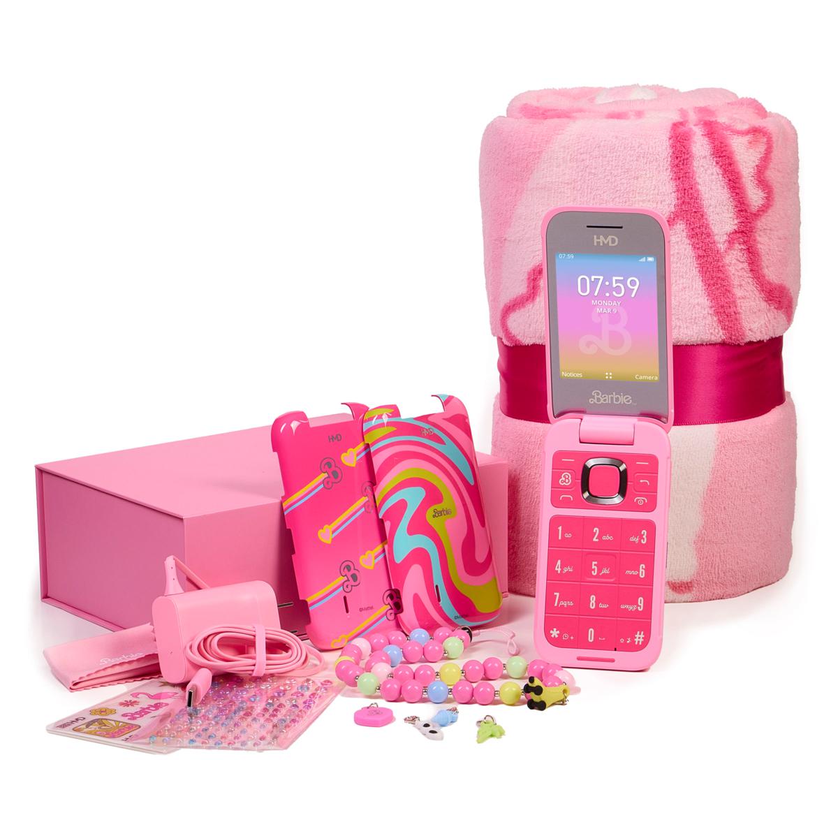 Tracfone HMD Barbie Flip Phone with 1,200 Talk & Text 365-Day Plan