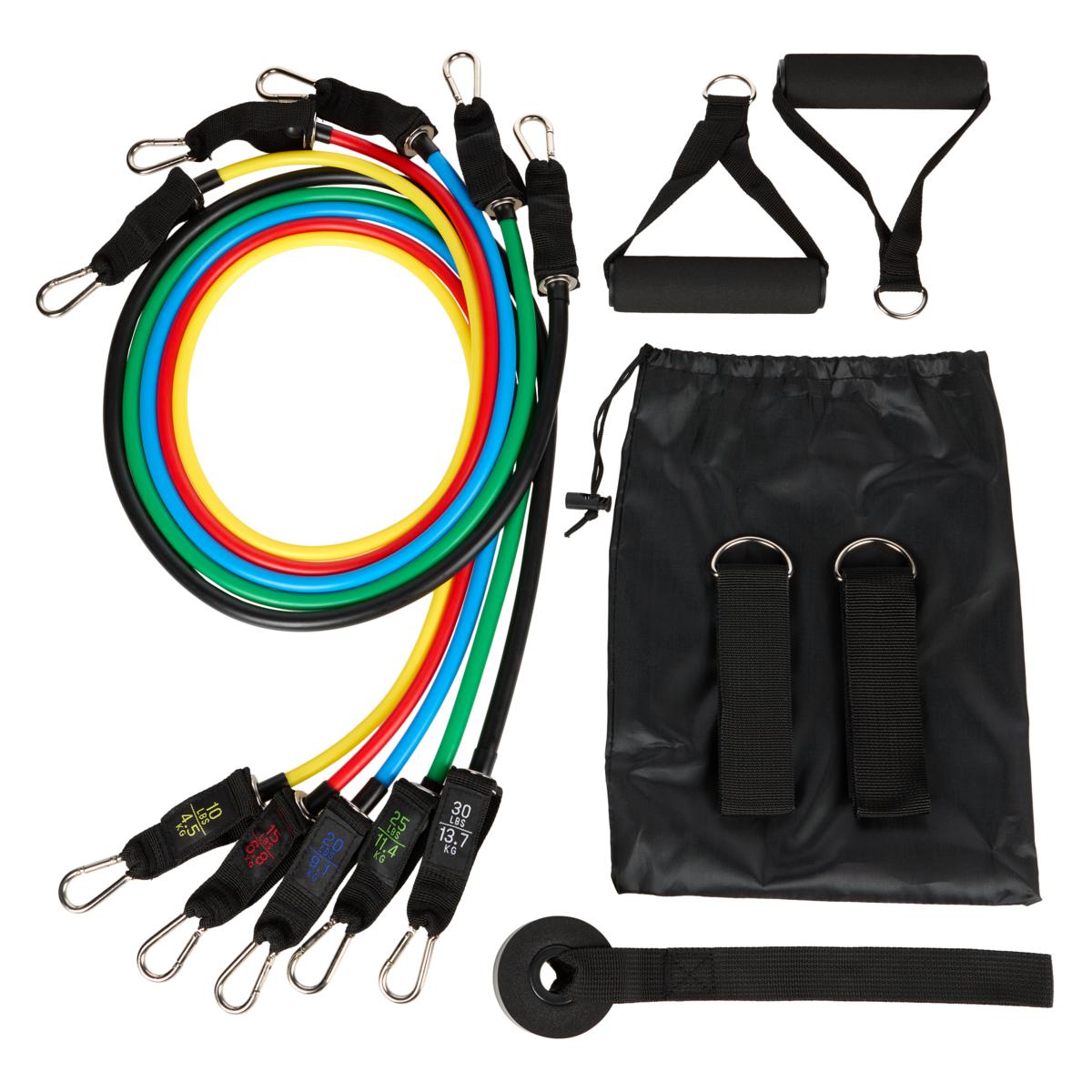 Bell & Howell Resistance Bands 10-piece Fitness Kit with Pouch