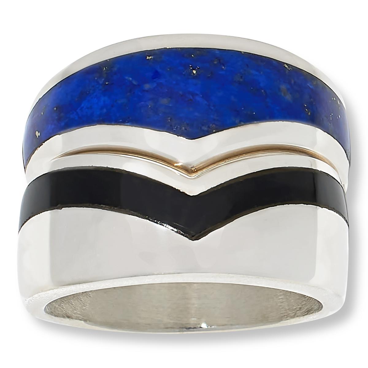 Jay King Gallery Collection Lapis & Black Chalcedony 2-Piece Ring Set