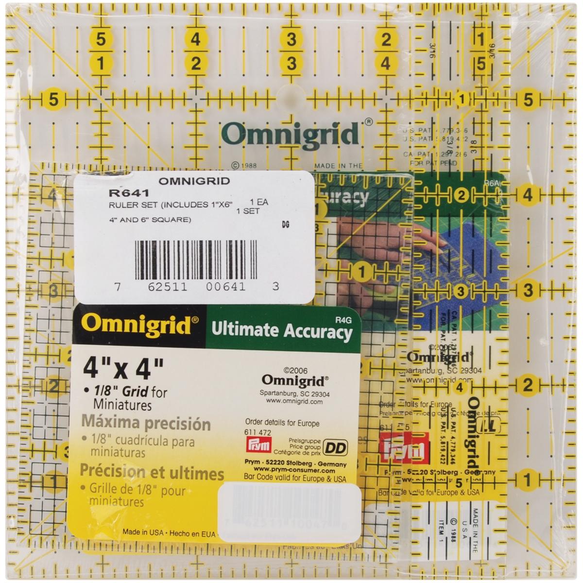 Omnigrid Ruler Set 3/Pkg - 4, 6 and 1X6