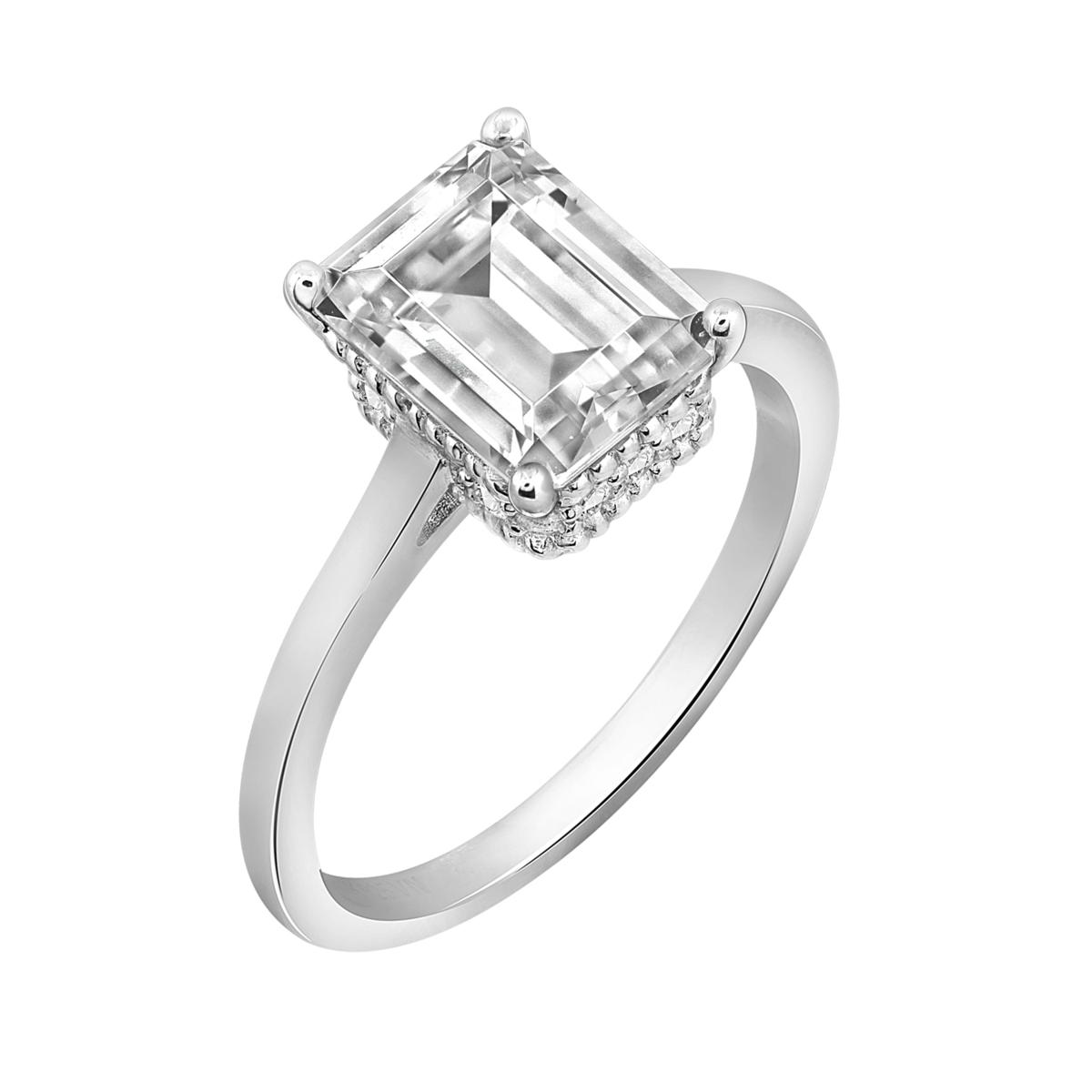 Radiance by Absolute™ 3.60ctw Emerald Cut Pavé Gallery Solitaire Ring