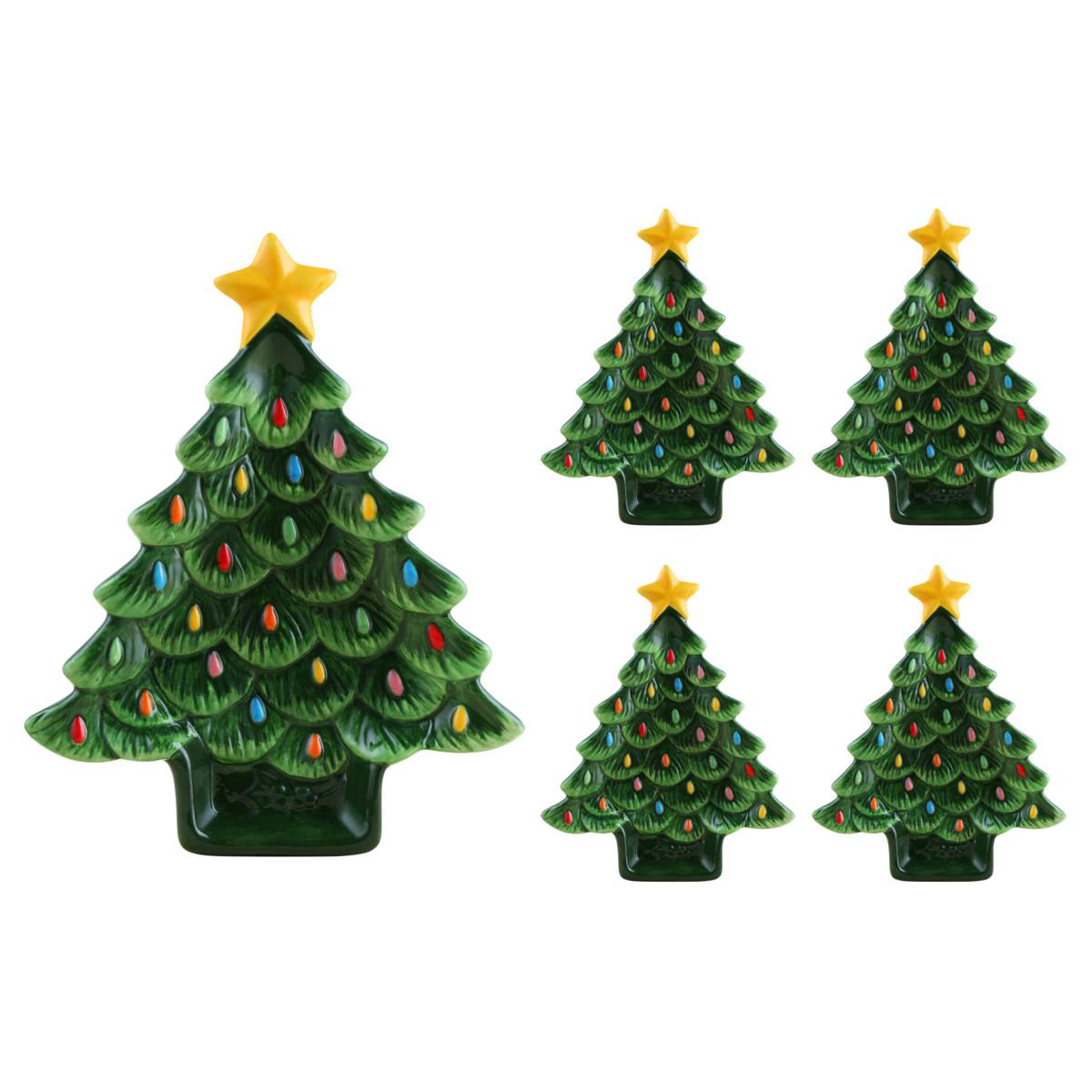 Mr. Christmas 5 Piece Ceramic Nostalgic Tree Entertaining Set