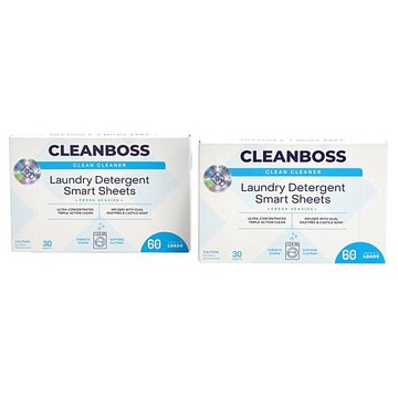 CleanBoss 2pk Powerful Laundry Smart Sheets Up to 120 Loads!