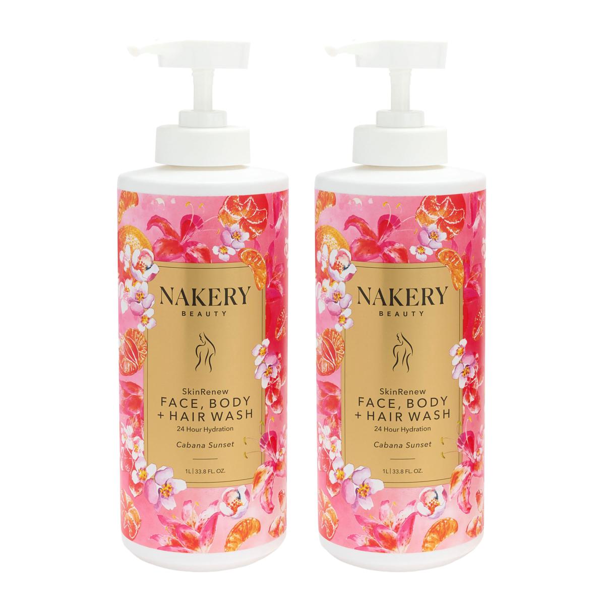 Nakery Beauty 1-Liter 2-pack SkinRenew Body, Face & Hair Wash