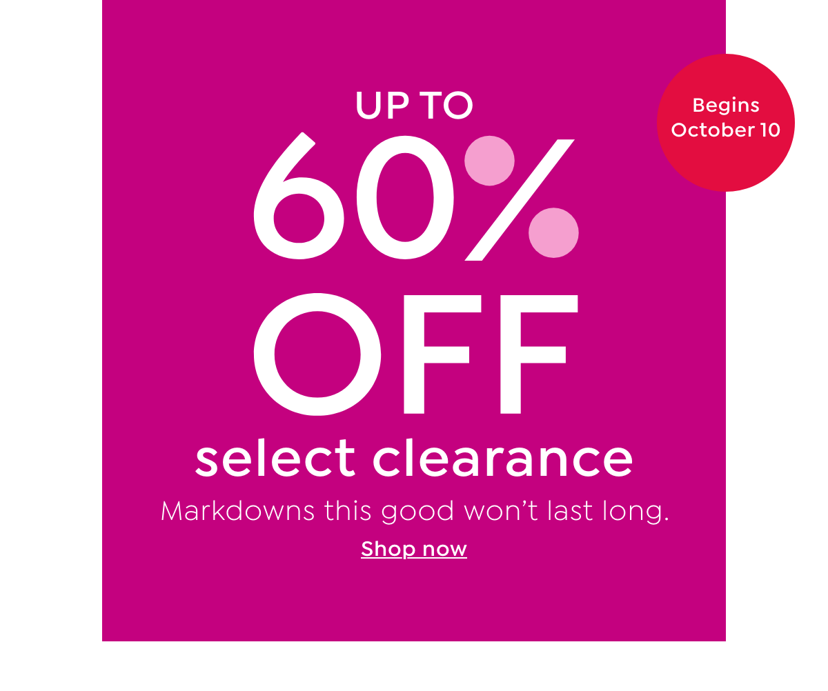 up to 60% off select clearance 
