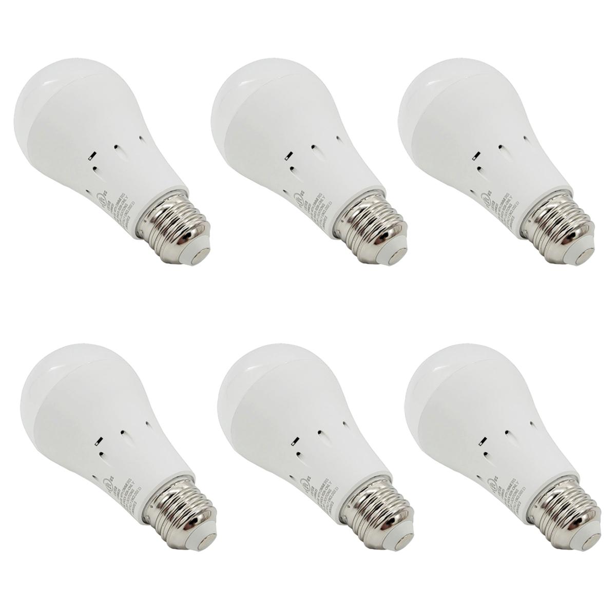Living Glow 6-pack Multi-Socket Rechargeable LED Bulbs