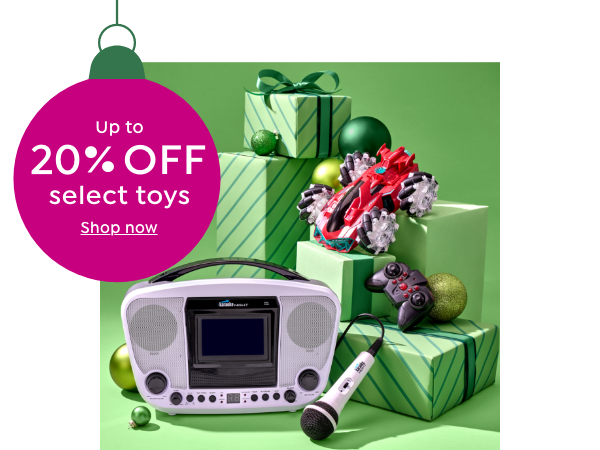 up to 20% off select toys
