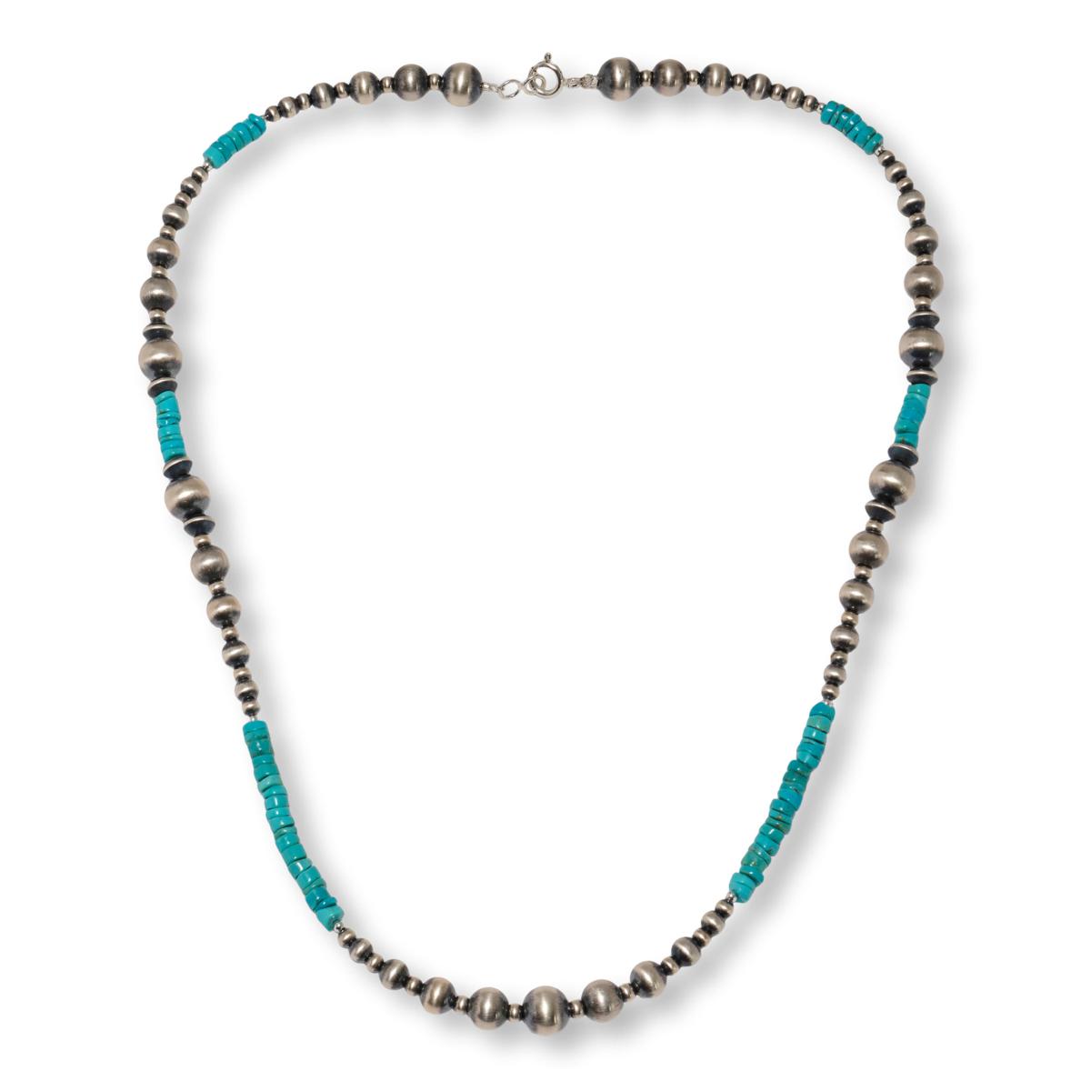 Chaco Canyon Sleeping Beauty Turquoise and "Navajo Pearl" 20" Necklace