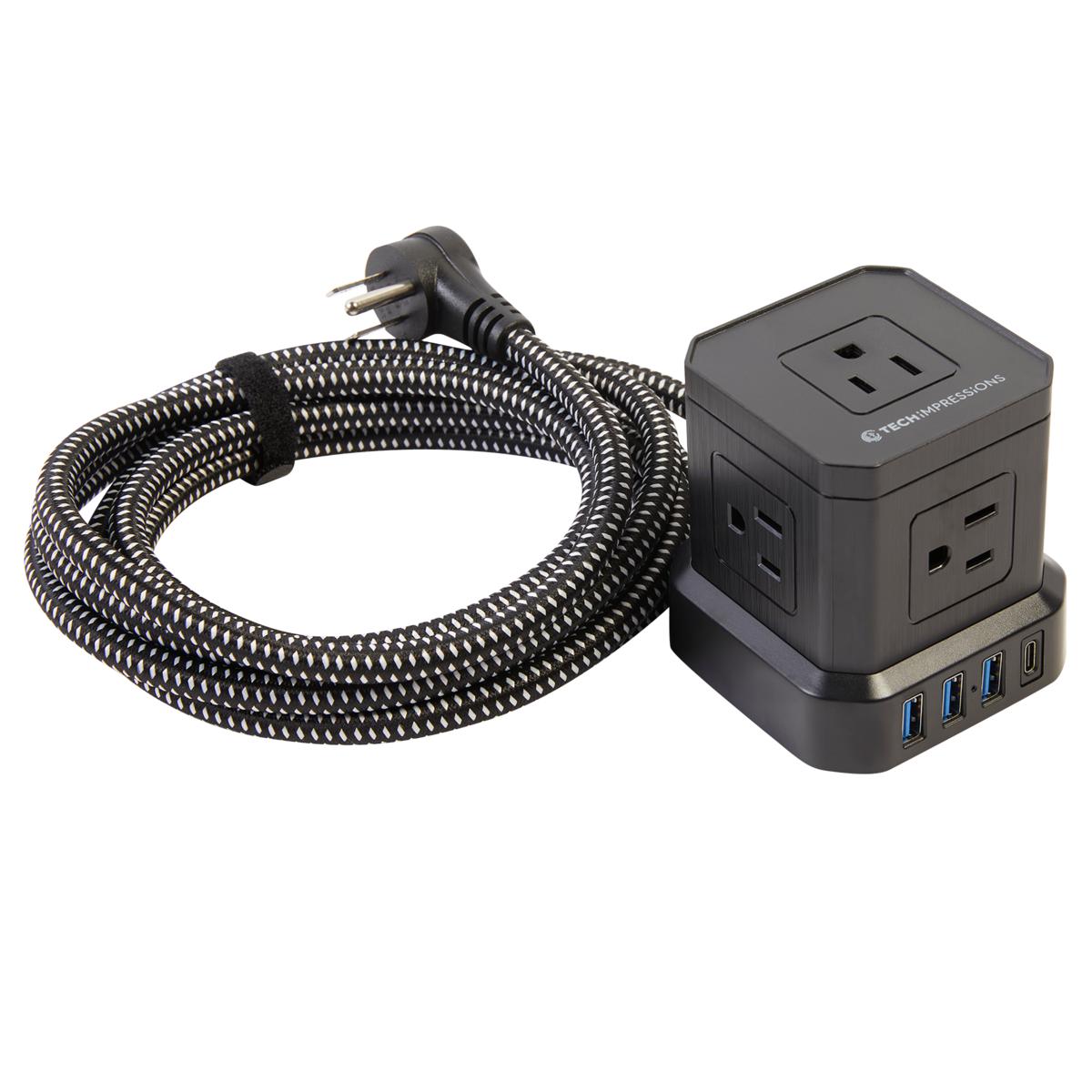 Tech Impressions Cube 9-Device Surge Protector with 10' Cord