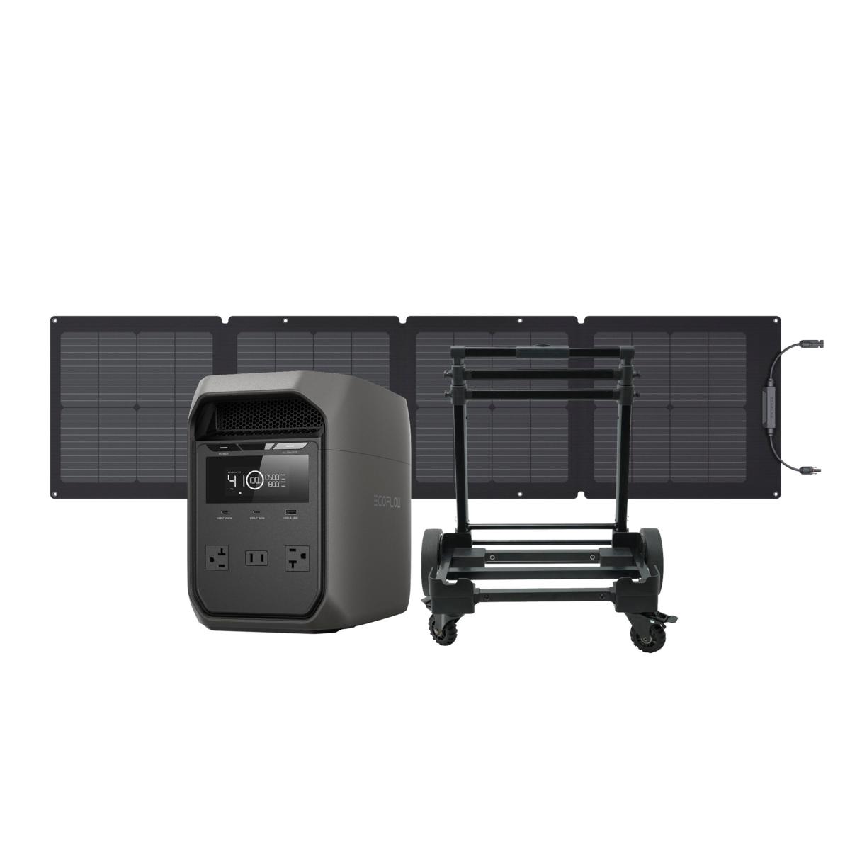 EcoFlow DELTA 3 Classic Power Station with 110W Solar Panel & Trolley