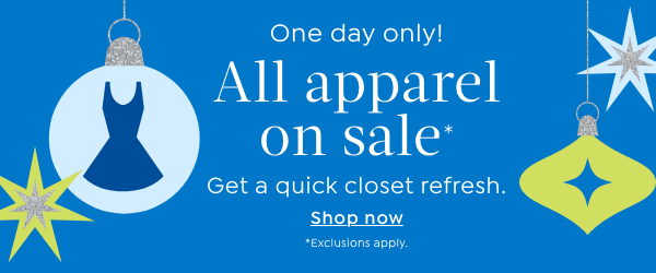 one day only all apparel on sale